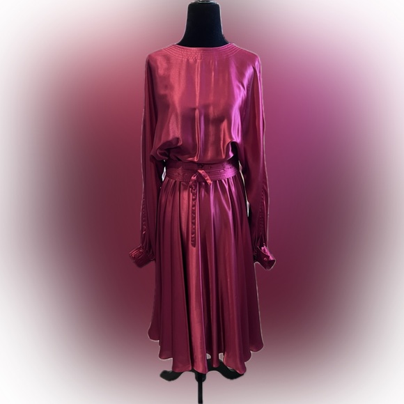 True vintage 80s reversible red dress sz 8 - Picture 3 of 6